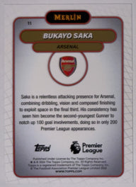 Achterzijde – Bukayo Saka [11] – Topps Merlin Premier League 2025/26 | Lichcards