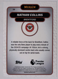 Achterzijde – Nathan Collins [39] – Topps Merlin Premier League 2025/26 | Lichcards