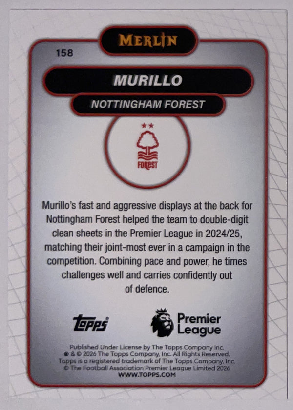 Achterzijde – Murillo [158] – Topps Merlin Premier League 2025/26 – Near Mint