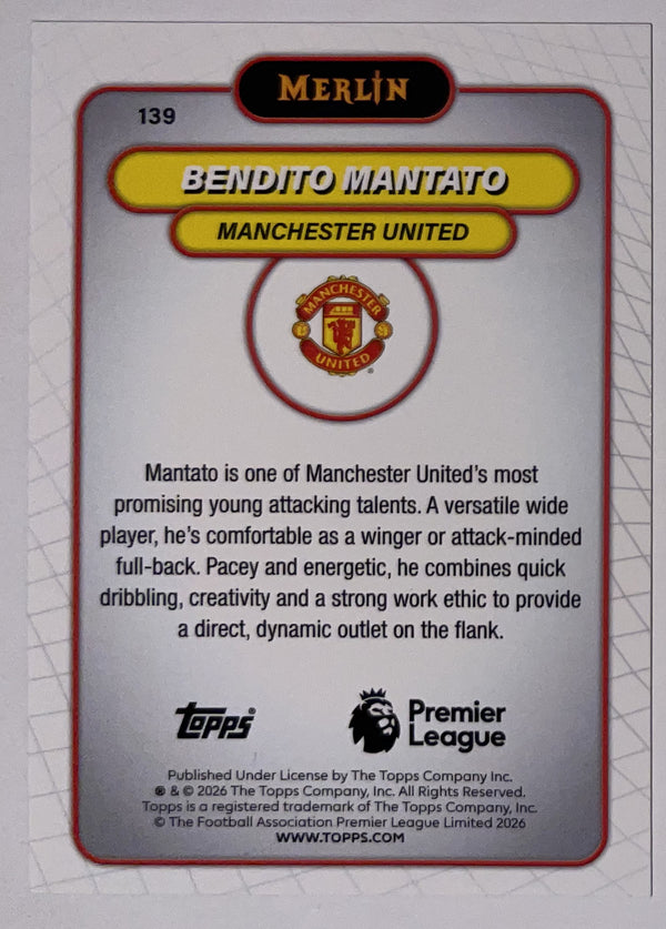 Achterzijde – Bendito Mantato [139] – Topps Merlin Premier League 2025/26 – Near Mint