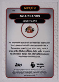 Achterzijde – Noah Sadiki [161] – Topps Merlin Premier League 2025/26 | Lichcards