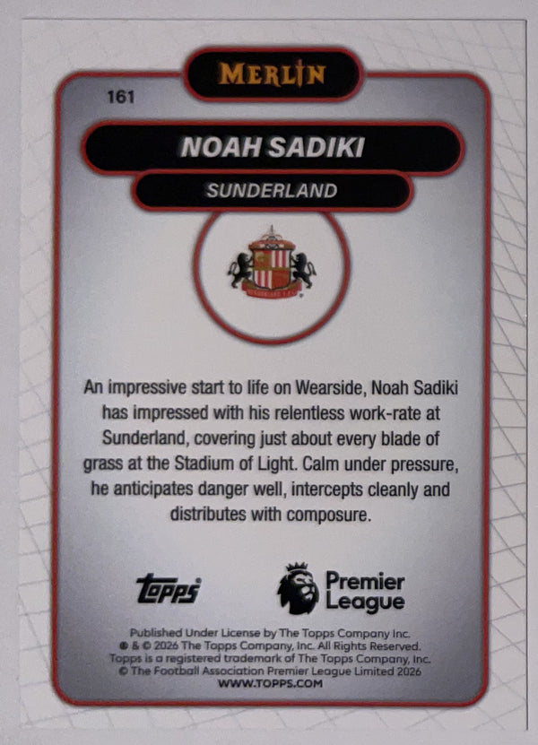 Achterzijde – Noah Sadiki [161] – Topps Merlin Premier League 2025/26 – Near Mint