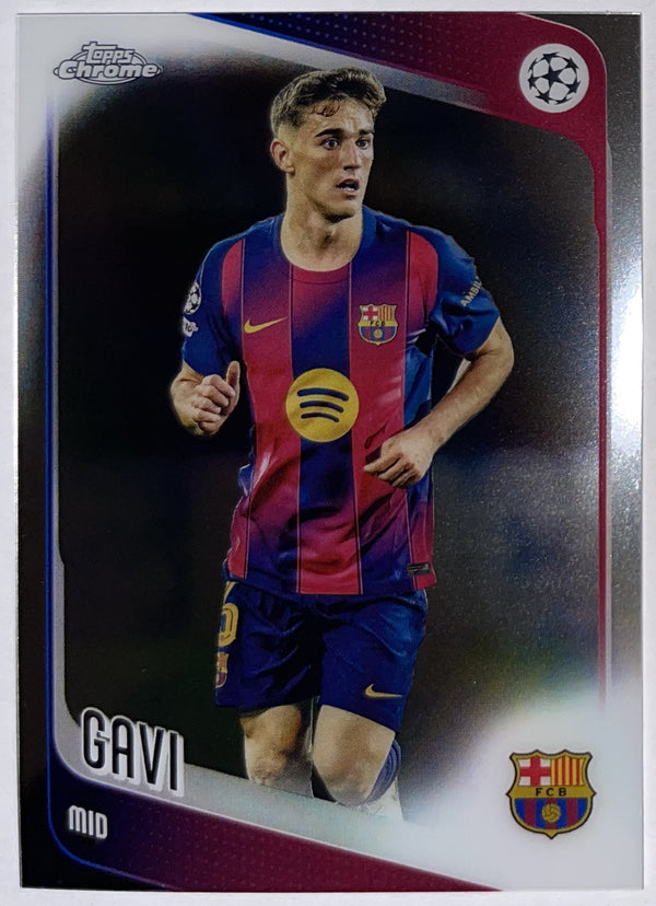 Voorzijde – Gavi [132] – Topps Chrome UEFA Club Competitions 2025/26 – Near Mint