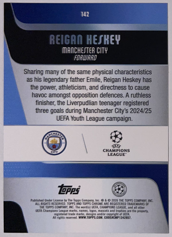 Achterzijde – Reigan Heskey [142] – Topps Chrome UEFA Club Competitions 2025/26 – Near Mint