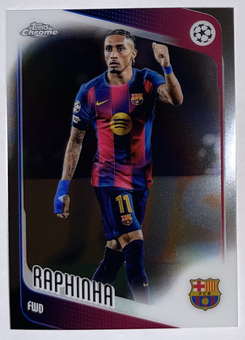 Voorzijde – Raphinha [97] – Topps Chrome UEFA Club Competitions 2025/26 – Near Mint
