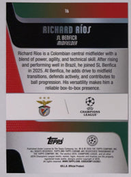 Achterzijde – Richard Ríos [16] – Topps Chrome UEFA Club Competitions 2025/26 | Lichcards