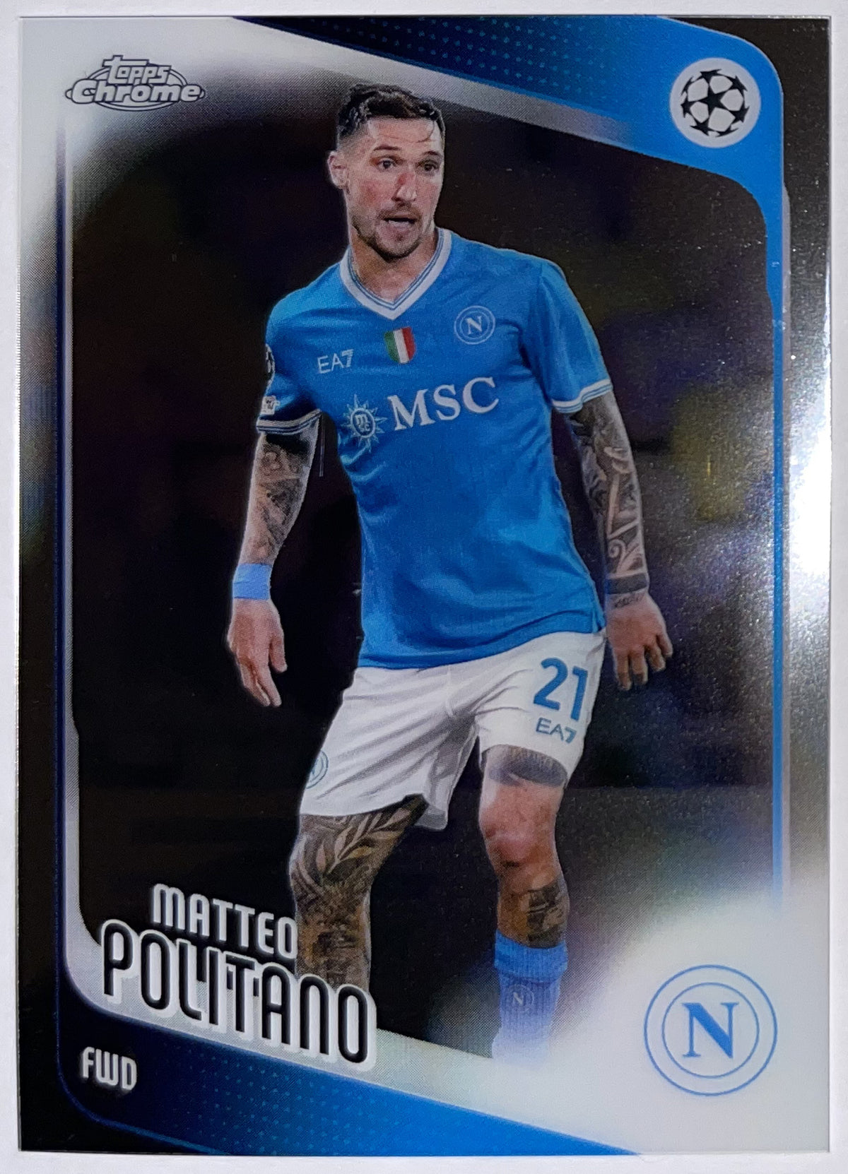 Voorzijde – Matteo Politano [7] – Topps Chrome UEFA Club Competitions 2025/26 – Near Mint