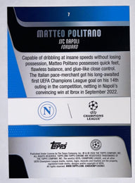 Achterzijde – Matteo Politano [7] – Topps Chrome UEFA Club Competitions 2025/26 | Lichcards