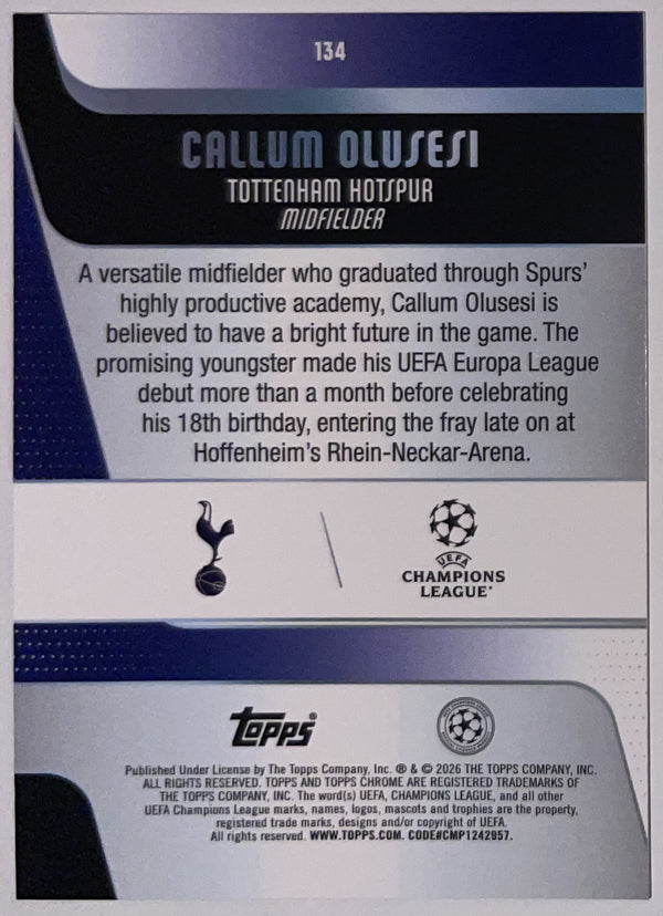 Achterzijde – Callum Olusesi [134] – Topps Chrome UEFA Club Competitions 2025/26 – Near Mint