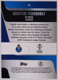 Achterzijde – Martim Fernandes [62] – Topps Chrome UEFA Club Competitions 2025/26 | Lichcards