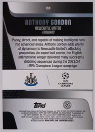 Achterzijde – Anthony Gordon [159] – Topps Chrome UEFA Club Competitions 2025/26 | Lichcards