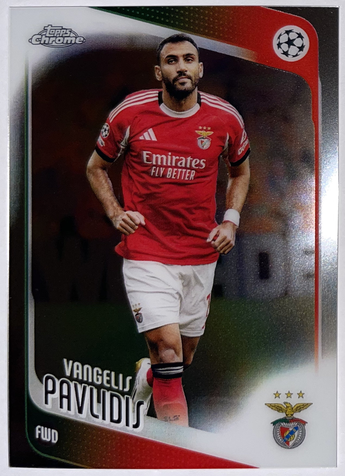 Voorzijde – Vangelis Pavlidis [34] – Topps Chrome UEFA Club Competitions 2025/26 – Near Mint