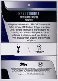 Achterzijde – Xavi Simons [85] – Topps Chrome UEFA Club Competitions 2025/26 | Lichcards