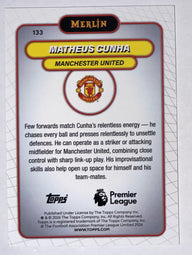 Achterzijde – Matheus Cunha [133] – Topps Merlin Premier League 2025/26 | Lichcards