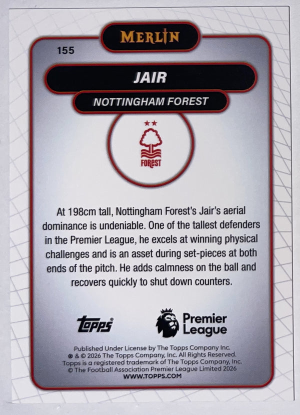 Achterzijde – Jair [155] – Topps Merlin Premier League 2025/26 – Near Mint