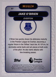 Achterzijde – Jake O'Brien [87] – Topps Merlin Premier League 2025/26 | Lichcards