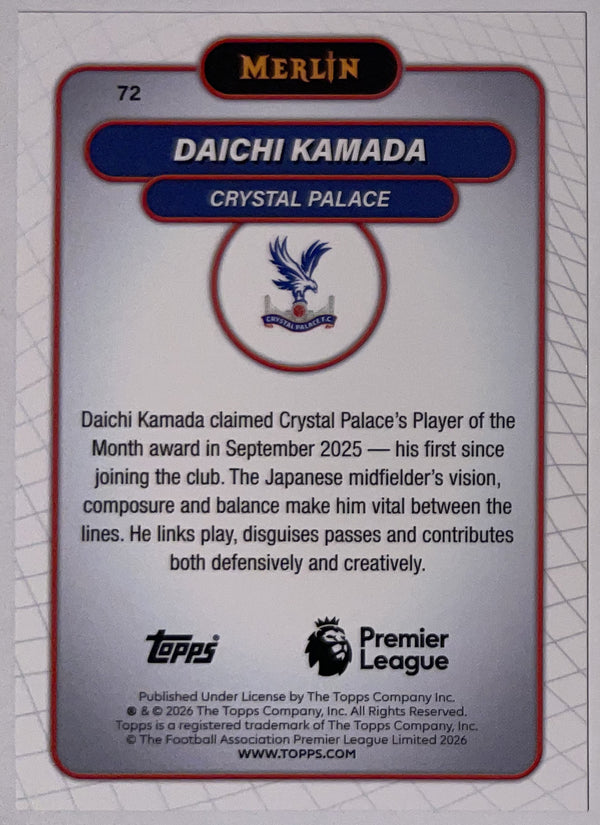 Achterzijde – Daichi Kamada [72] – Topps Merlin Premier League 2025/26 – Near Mint