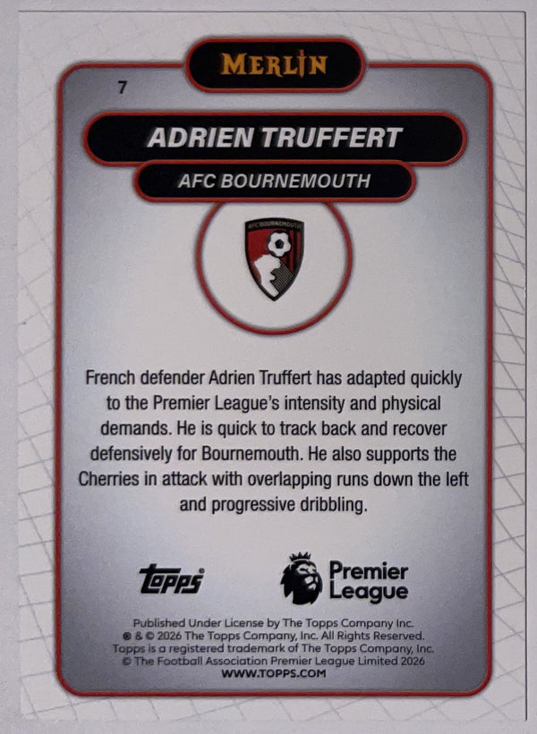Achterzijde – Adrien Truffert [7] – Topps Merlin Premier League 2025/26 – Near Mint