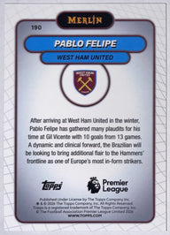 Achterzijde – Pablo Felipe [190] – Topps Merlin Premier League 2025/26 | Lichcards