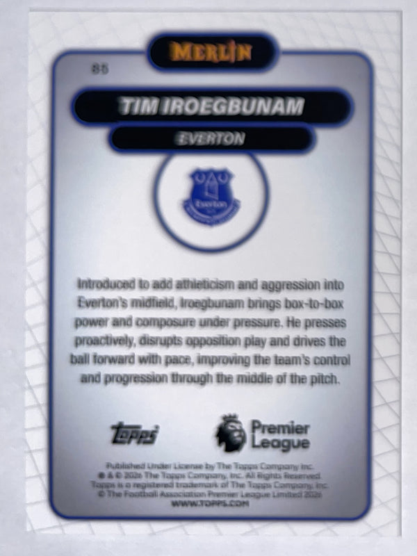 Achterzijde – Tim Iroegbunam [85] – Topps Merlin Premier League 2025/26 – Near Mint