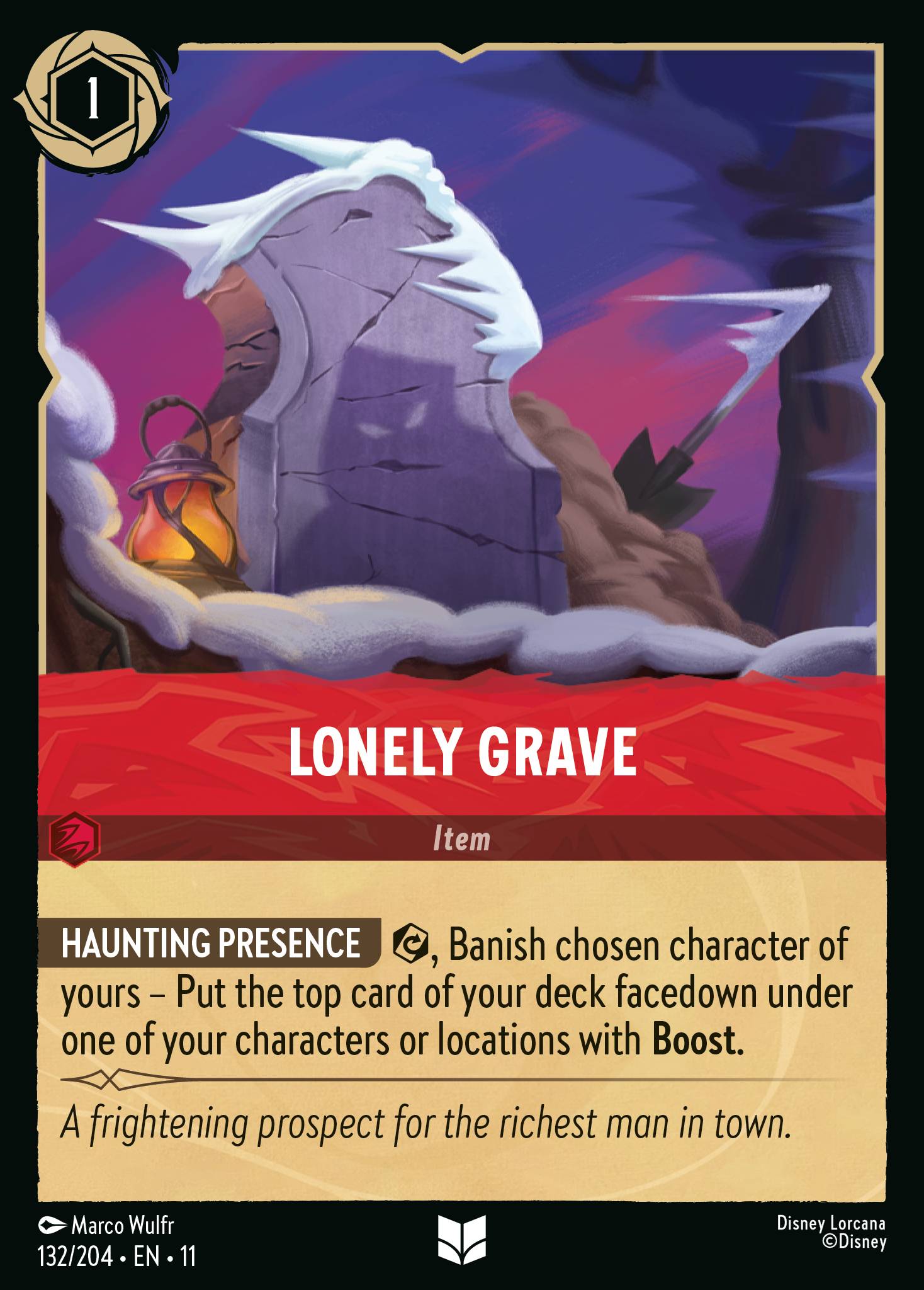 Lonely Grave — Winterspell (11WSP-132) Disney Lorcana card