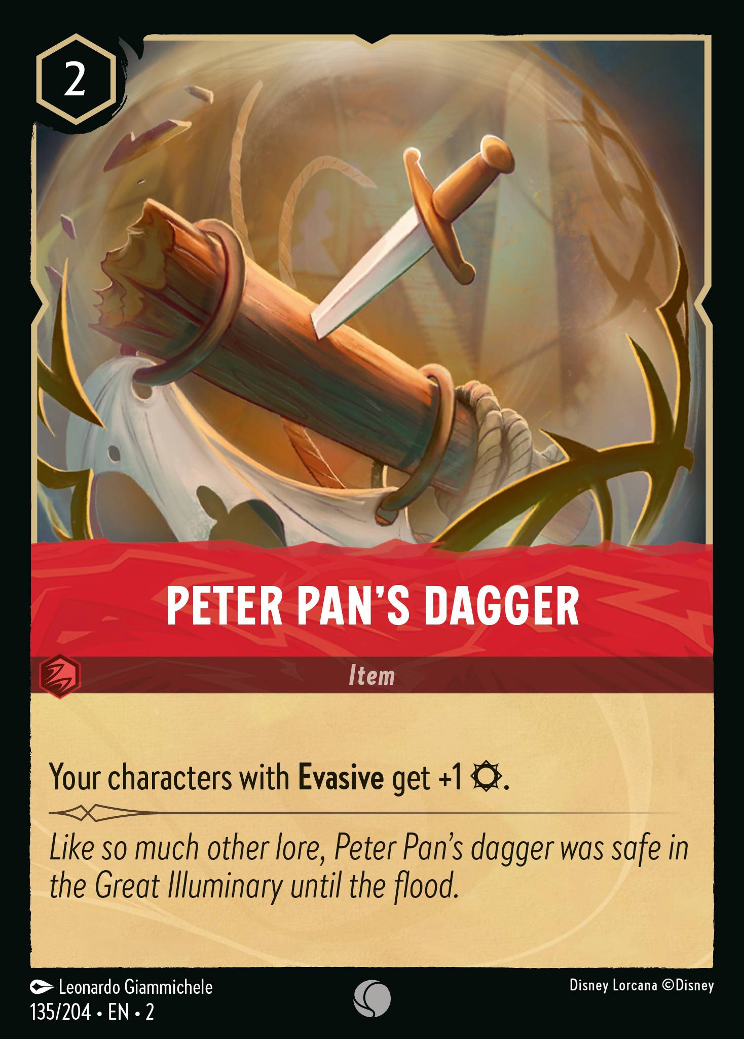 Peter Pan's Dagger — Rise of the Floodborn (2ROF-135) Disney Lorcana card