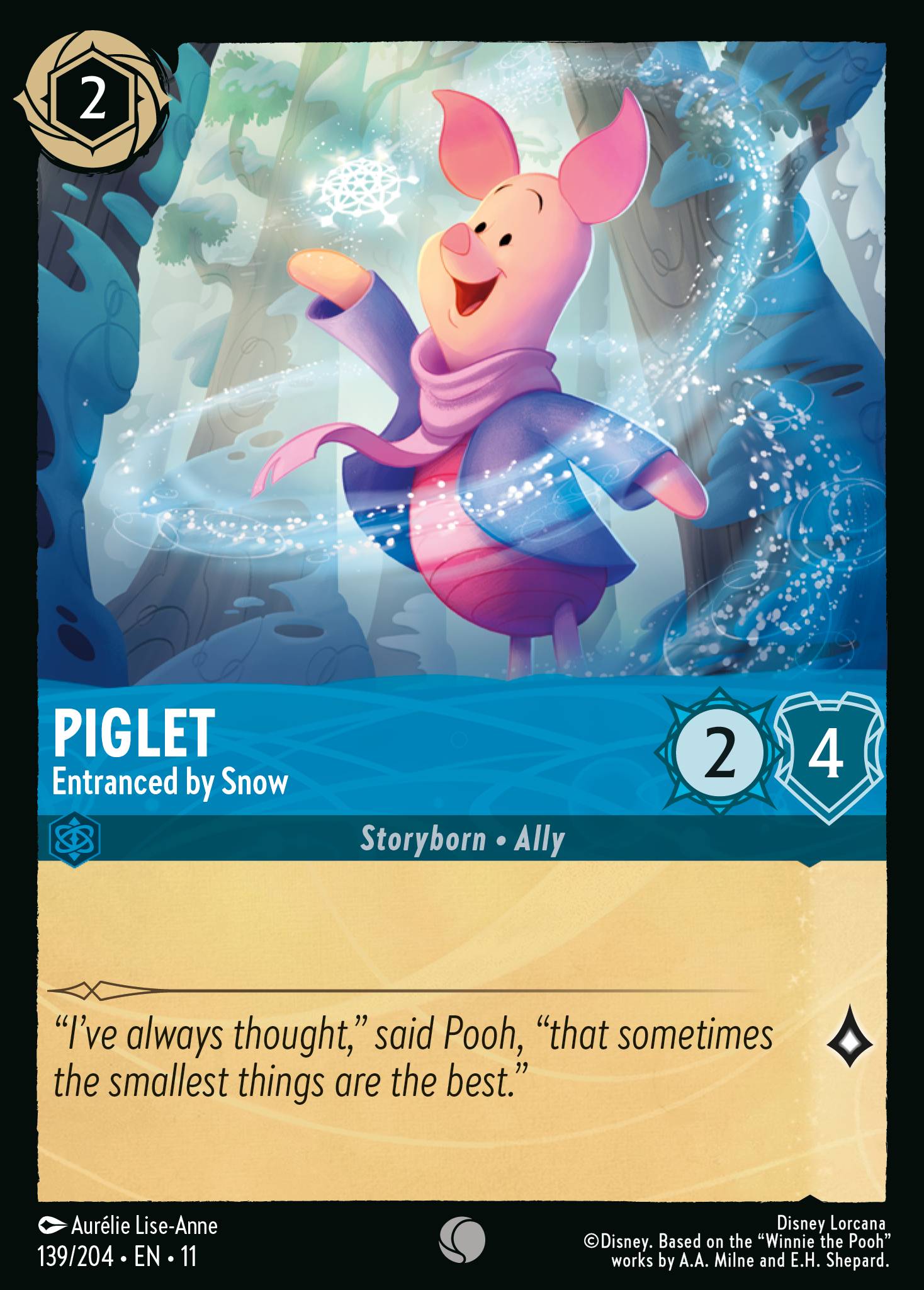 Piglet - Entranced by Snow — Winterspell (11WSP-139) Disney Lorcana card