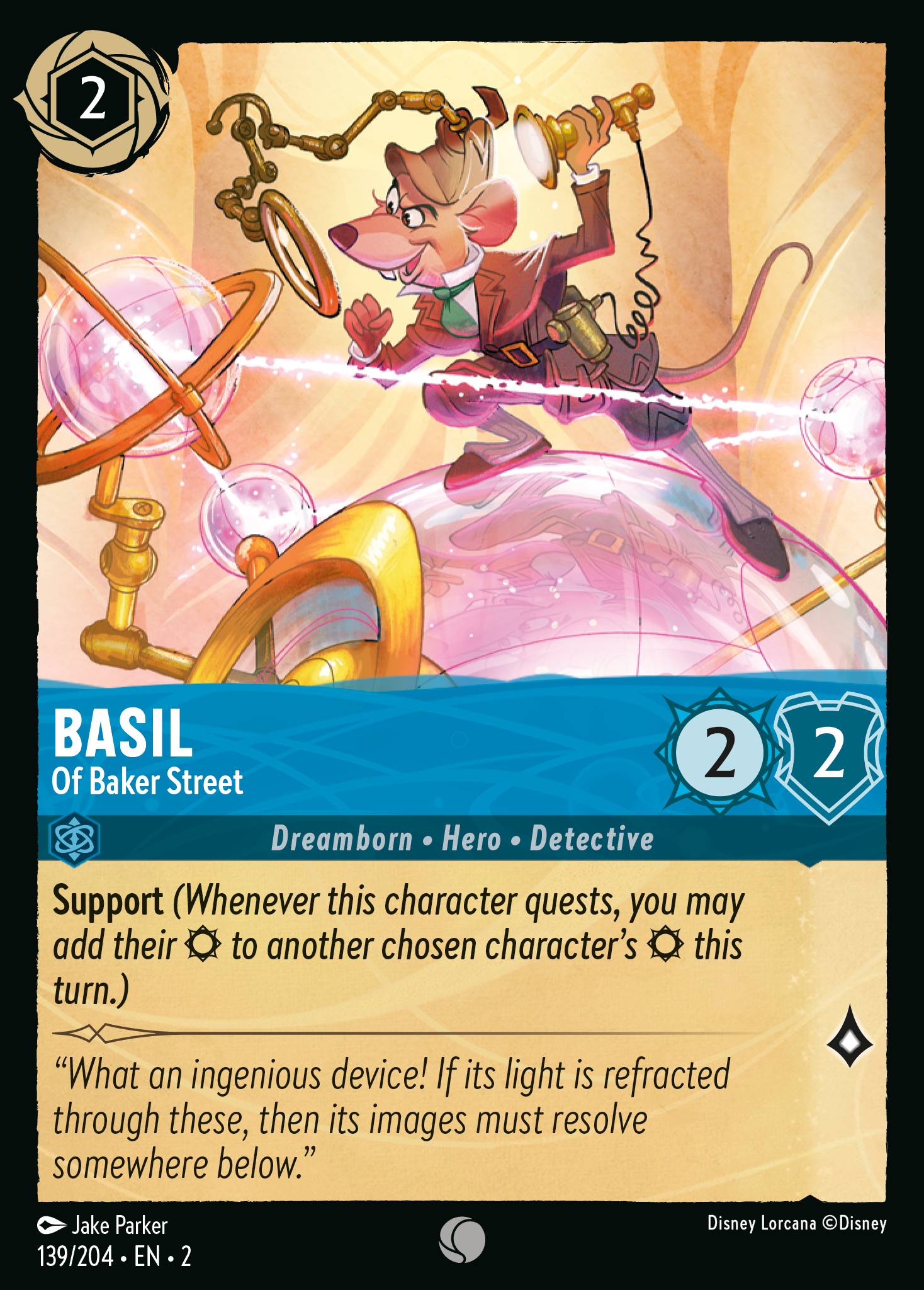 Basil - Of Baker Street — Rise of the Floodborn (2ROF-139) Disney Lorcana card