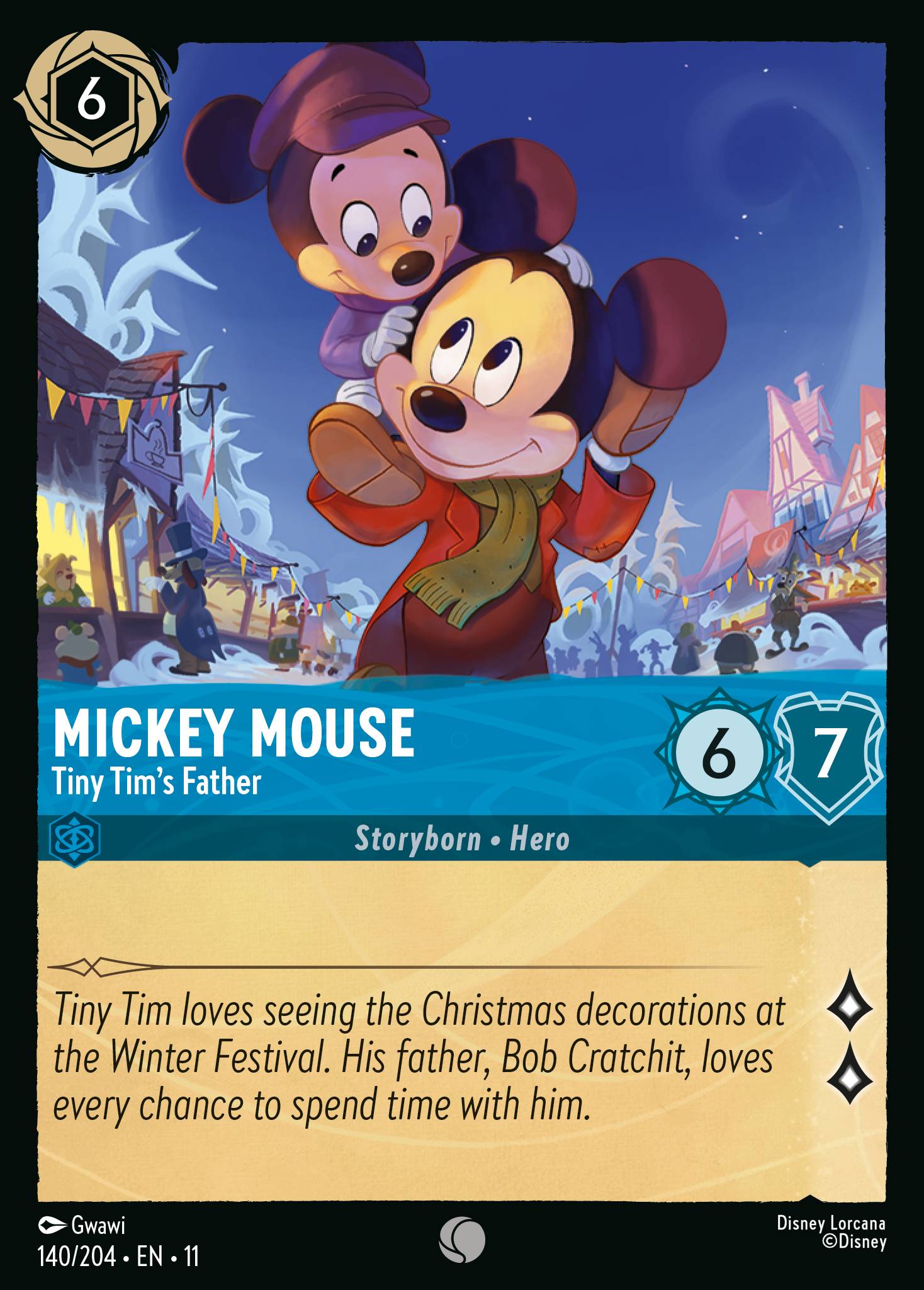 Mickey Mouse - Tiny Tim's Father — Winterspell (11WSP-140) Disney Lorcana card