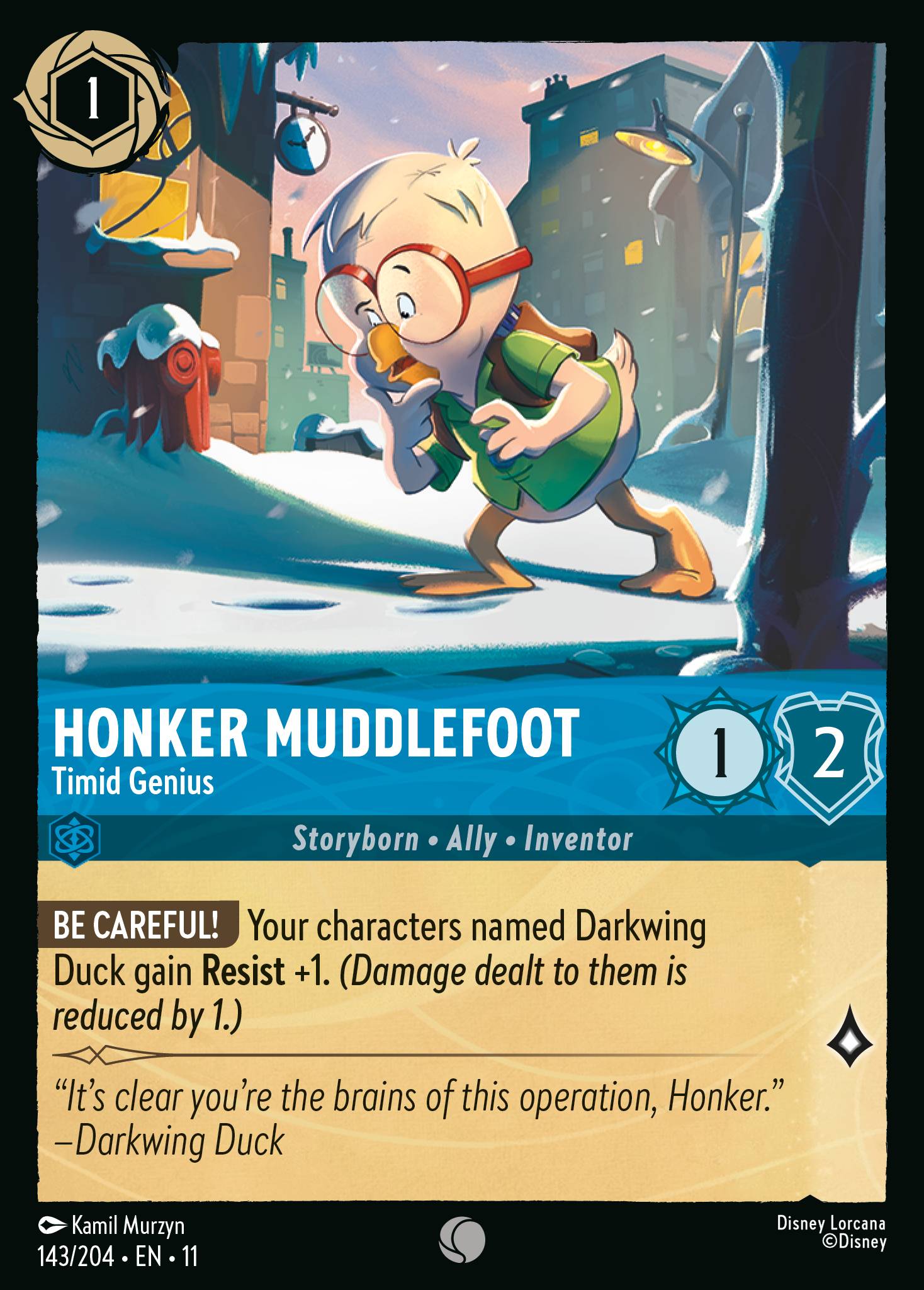 Honker Muddlefoot - Timid Genius — Winterspell (11WSP-143) Disney Lorcana card