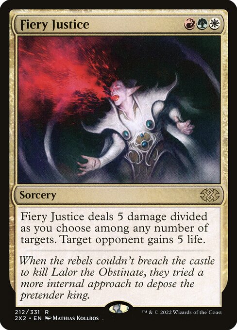 Fiery Justice – Double Masters 2022 (2X2-212) Magic: The Gathering card | LC-REM-20260804-15339560108364-144668d6-cab6-45e6-8498-ab7cd927f9df Immagine principale del prodotto