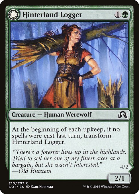 Hinterland Logger // Timber Shredder – Shadows over Innistrad (SOI-210) Magic: The Gathering card | LC-REM-20260804-15150658879820-14529bed-9632-4d58-8edc-c5a1359f6604
