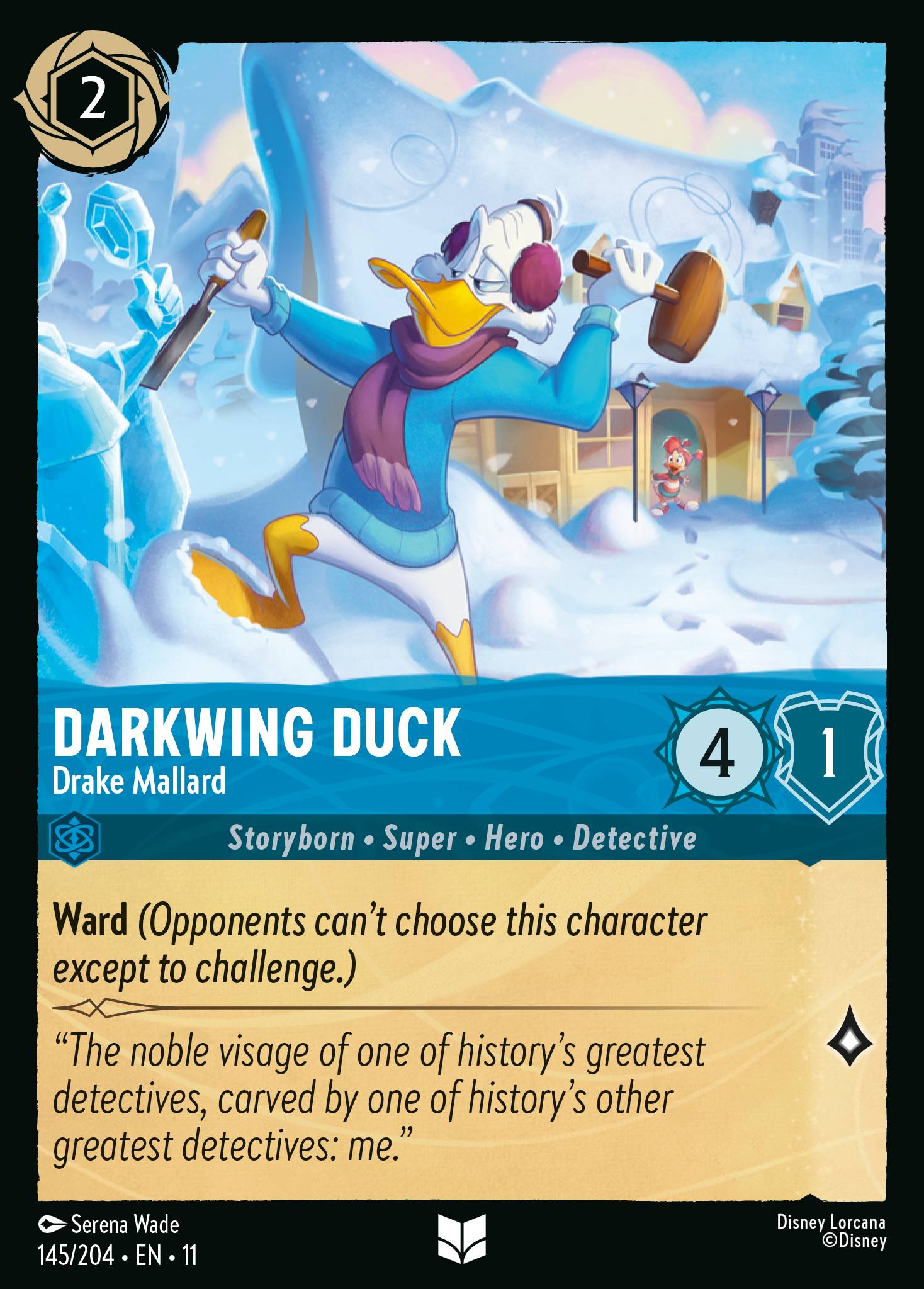 Darkwing Duck - Drake Mallard — Winterspell (11WSP-145) Disney Lorcana card