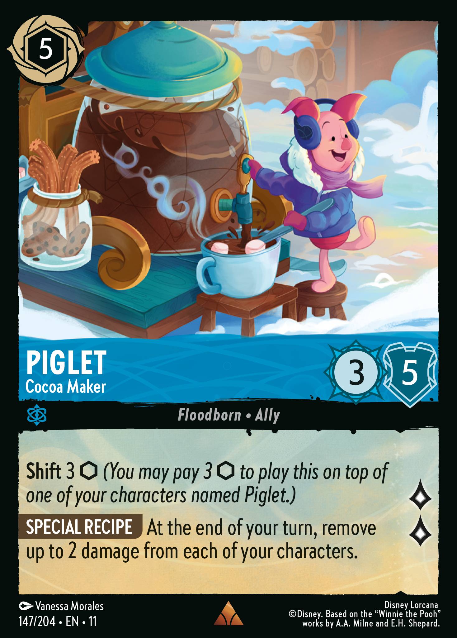 Piglet - Cocoa Maker — Winterspell (11WSP-147) Disney Lorcana card