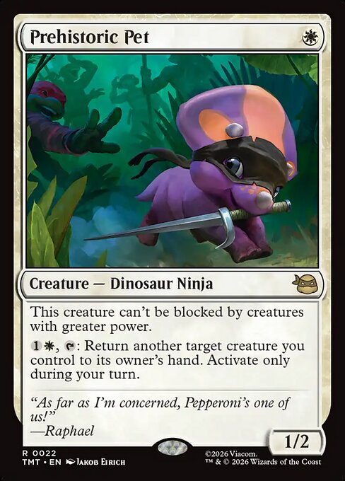 Prehistoric Pet – Teenage Mutant Ninja Turtles (TMT-22) Magic: The Gathering card