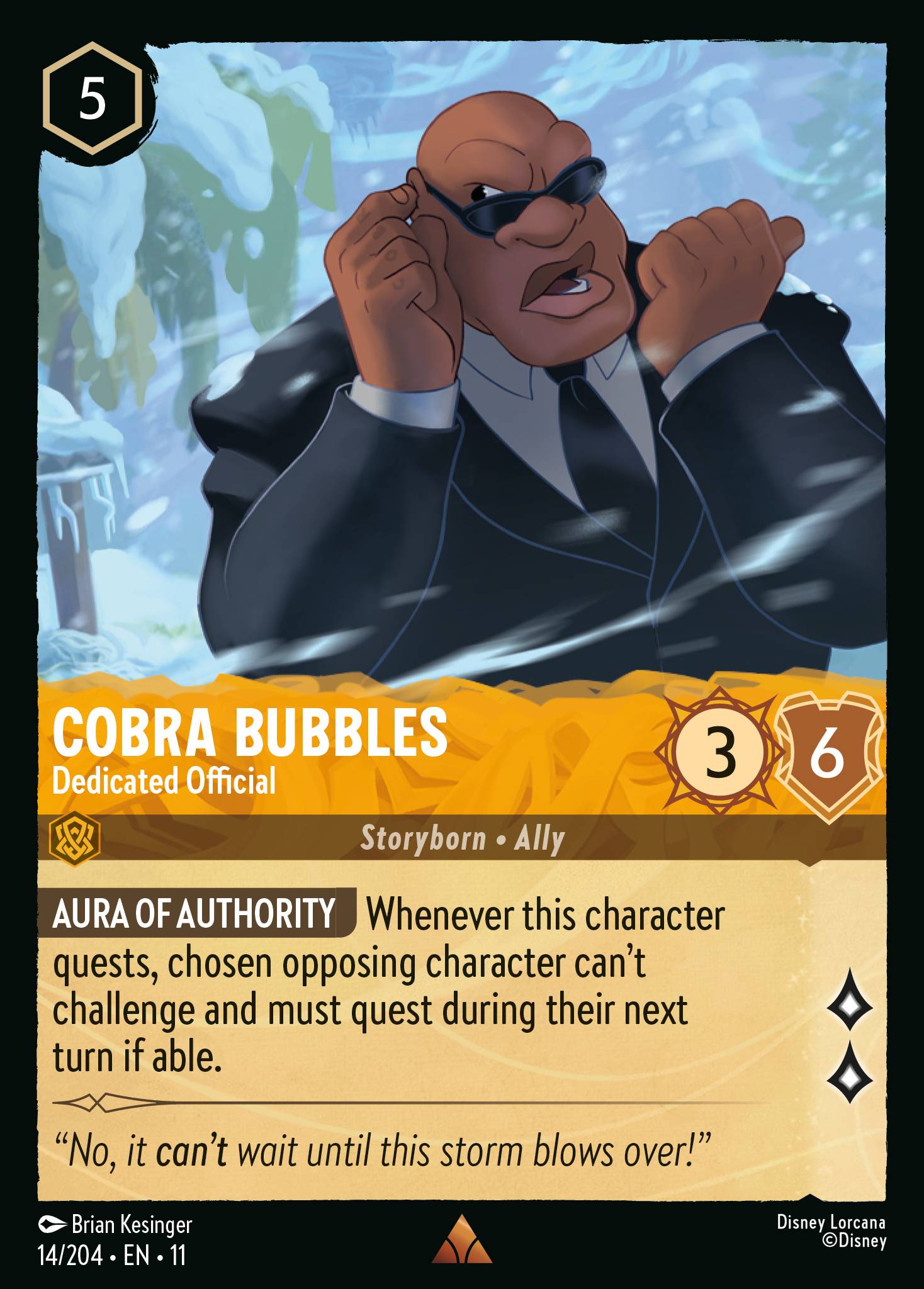 Cobra Bubbles - Dedicated Official — Winterspell (11WSP-14) Disney Lorcana card