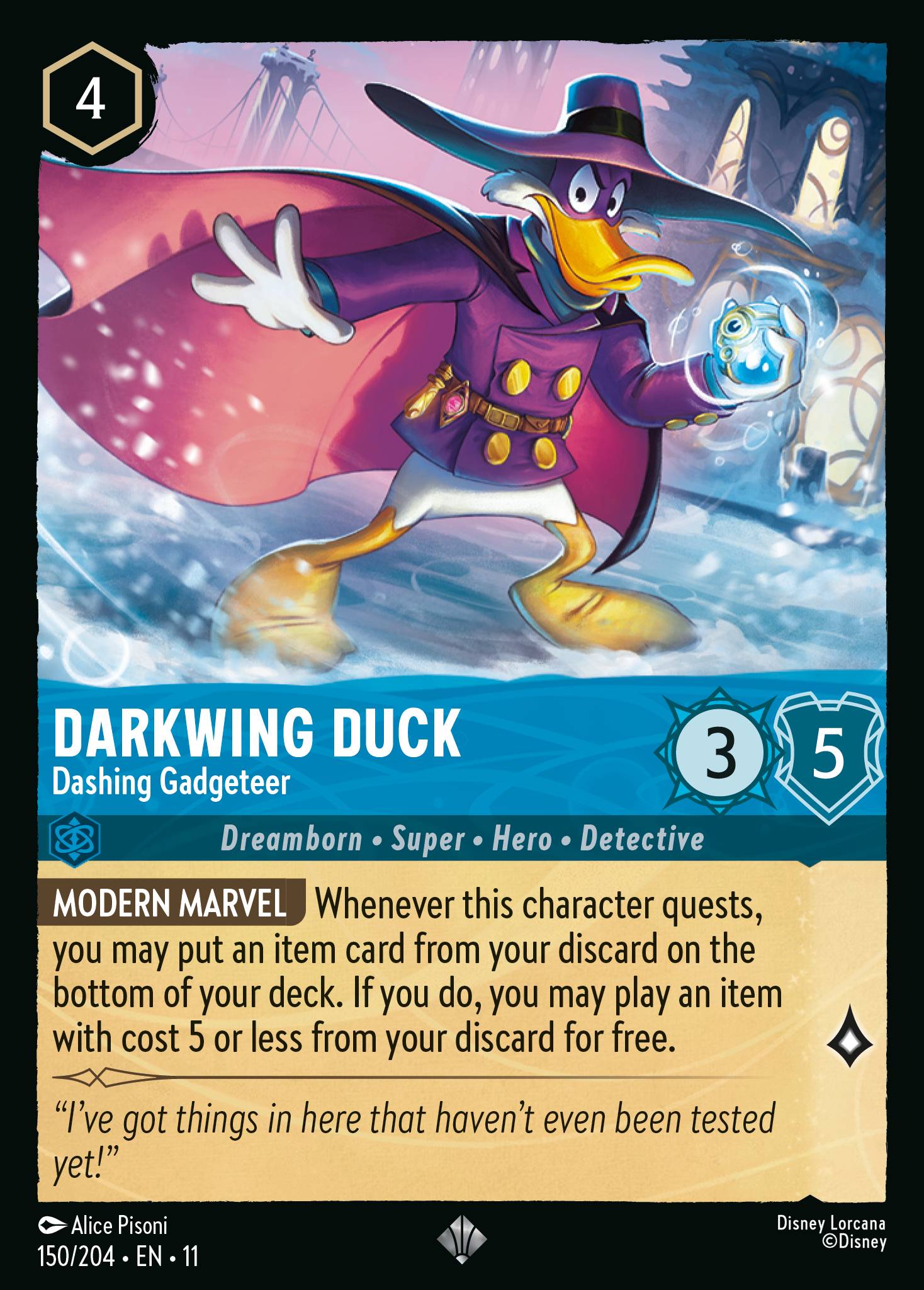 Darkwing Duck - Dashing Gadgeteer — Winterspell (11WSP-150) Disney Lorcana card