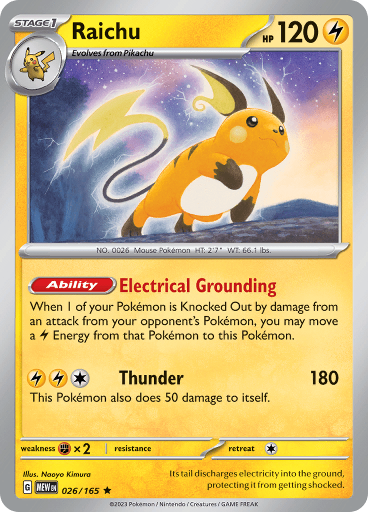 151 - 026/165 - Raichu - Holo