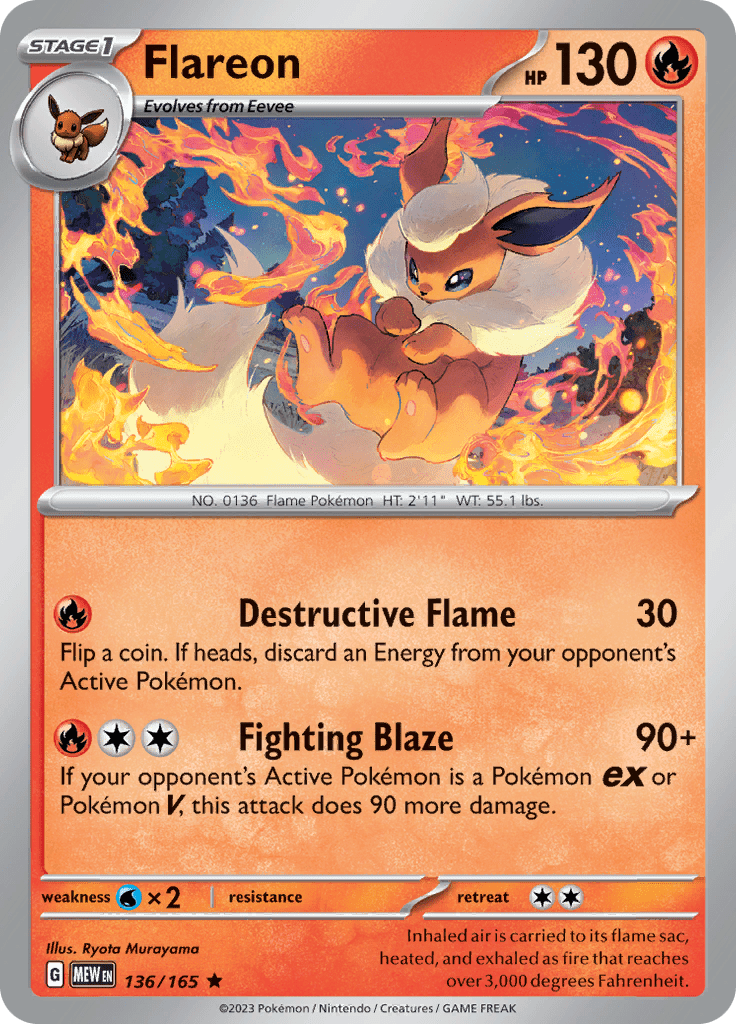 151 - 136/165 - Flareon - Holo