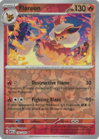 151 - 136/165 - Flareon - Reverse Holo