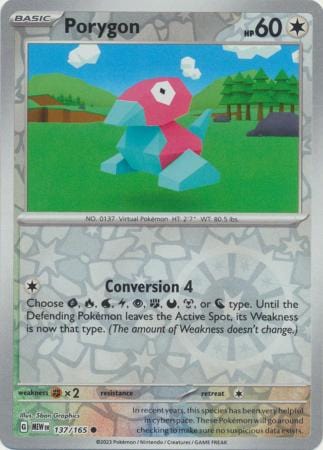 151 - 137/165 - Porygon - Reverse Holo