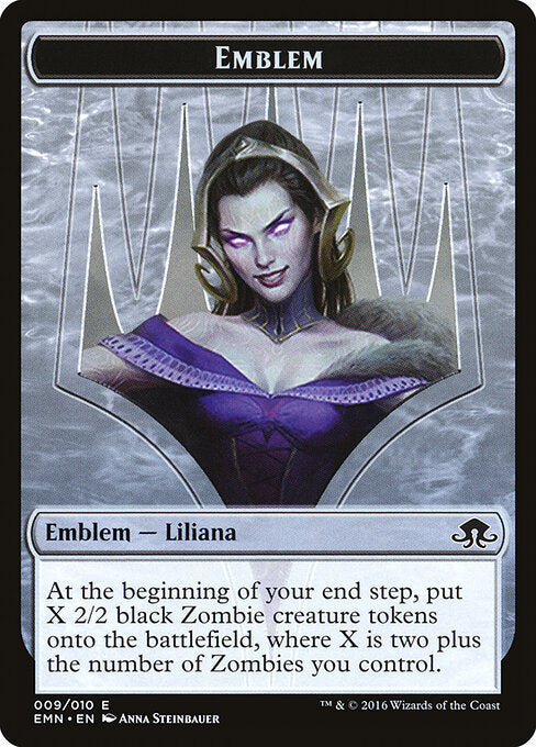 Liliana, the Last Hope Emblem – Eldritch Moon Tokens (TEMN-9) Magic: The Gathering card | LC-REM-20260804-15151798550860-1512fe7b-5e01-424e-9747-8d4840a5d22a Image principale du produit
