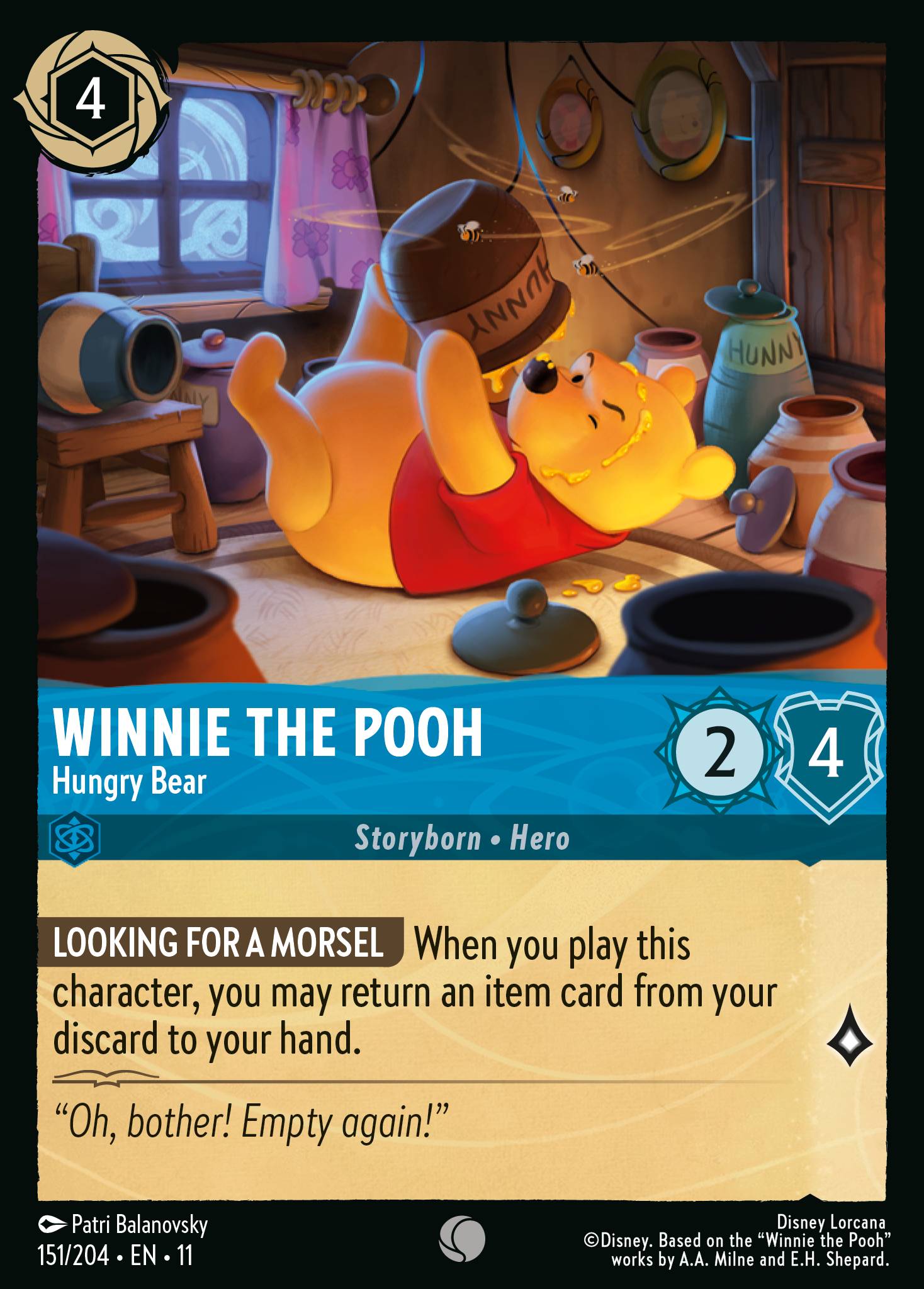 Winnie the Pooh - Hungry Bear — Winterspell (11WSP-151) Disney Lorcana card Hoofdafbeelding