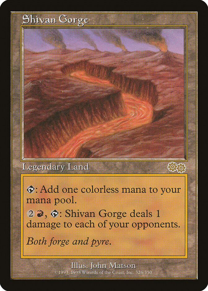 Magic-kaart Shivan Gorge USG-326 uit Urza's Saga (Rare) Imagen principal del producto