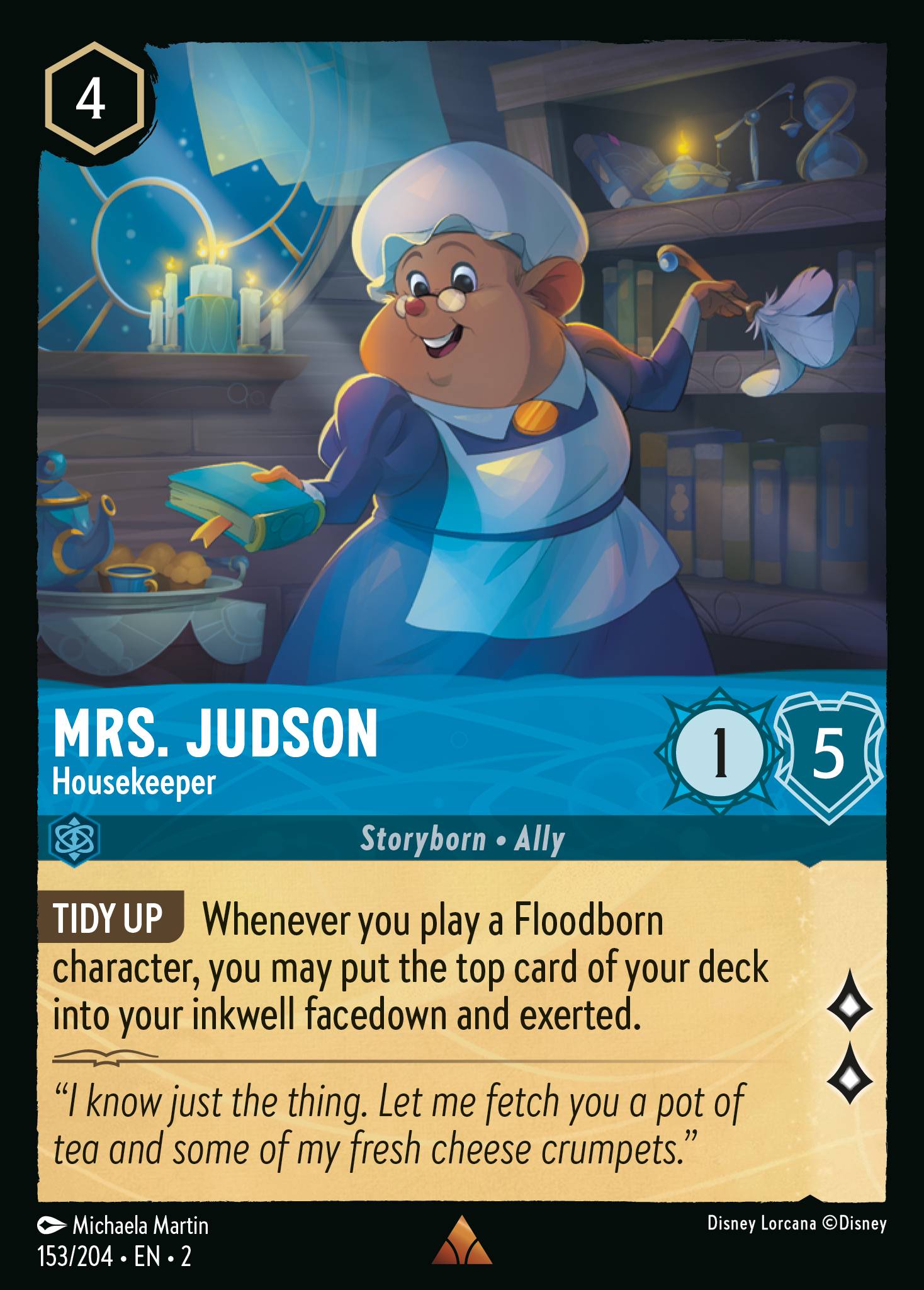Mrs. Judson - Housekeeper — Rise of the Floodborn (2ROF-153) Disney Lorcana card Hauptbild