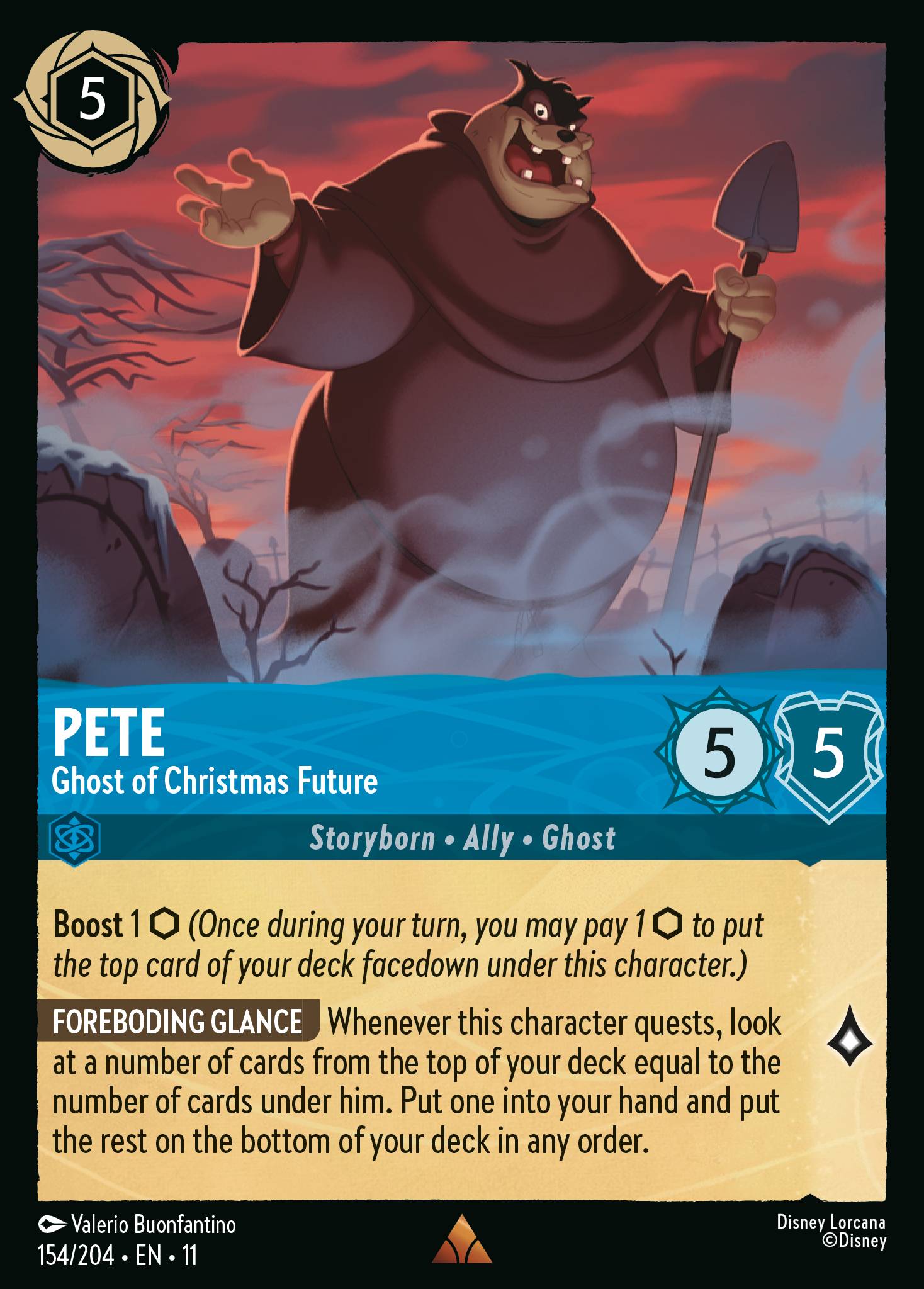 Pete - Ghost of Christmas Future — Winterspell (11WSP-154) Disney Lorcana card
