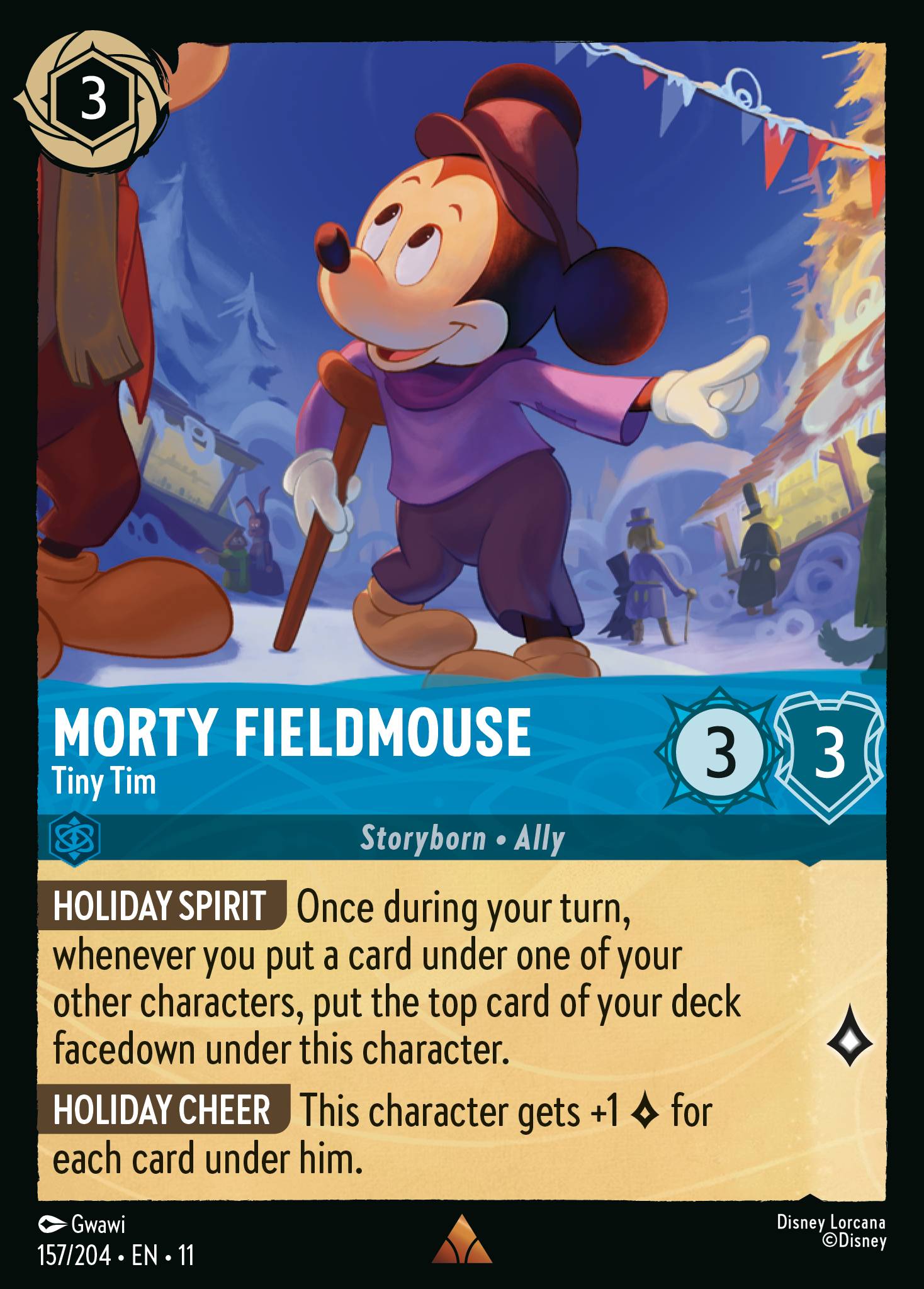 Morty Fieldmouse - Tiny Tim — Winterspell (11WSP-157) Disney Lorcana card