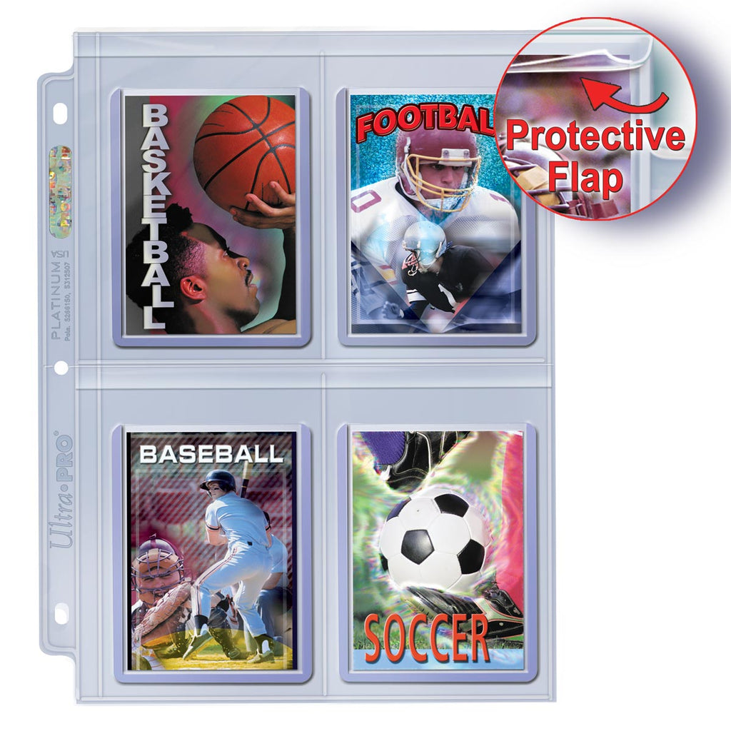 Ultra Pro 4-Pocket Secure Platinum Page met beschermende klep