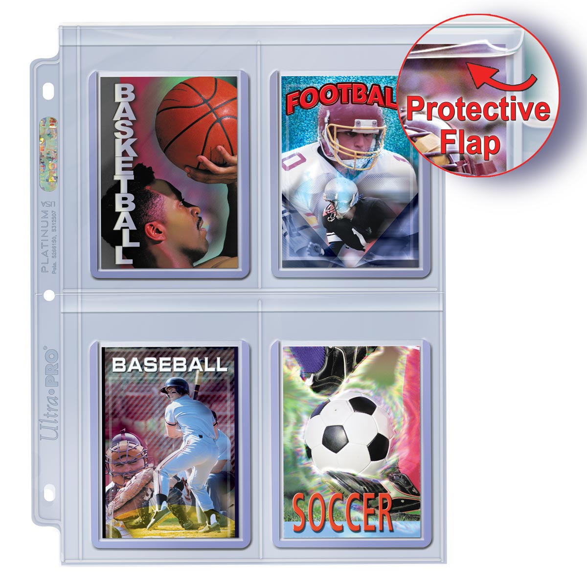 Ultra Pro 4-Pocket Secure Platinum Page met beschermende klep