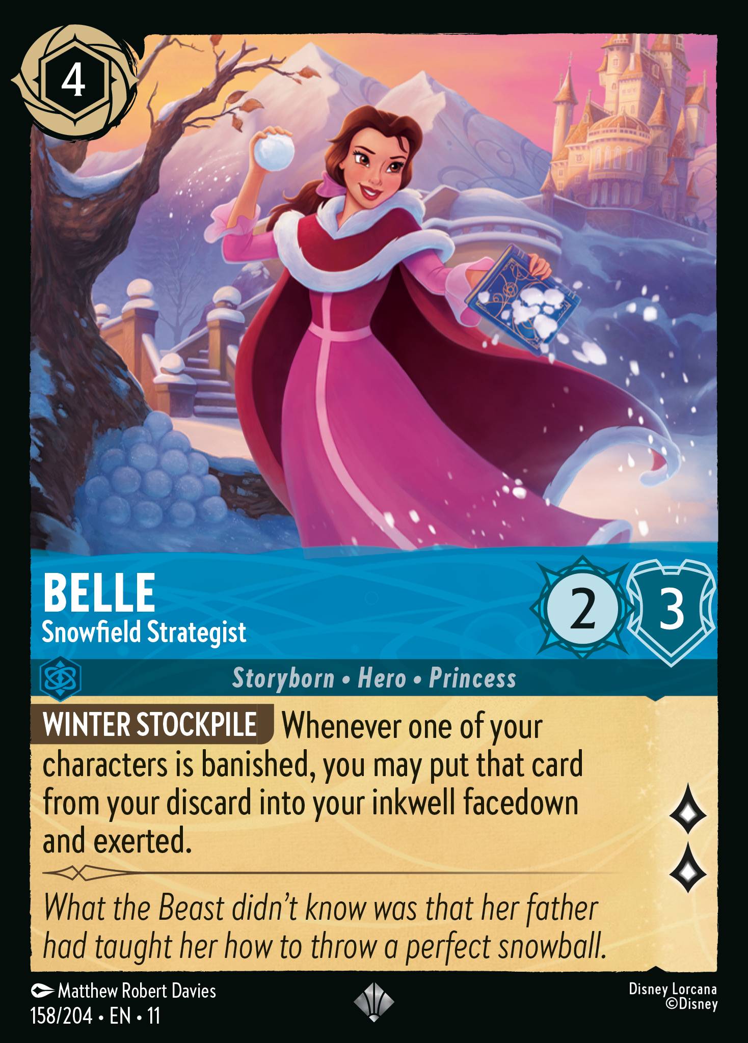 Belle - Snowfield Strategist — Winterspell (11WSP-158) Disney Lorcana card